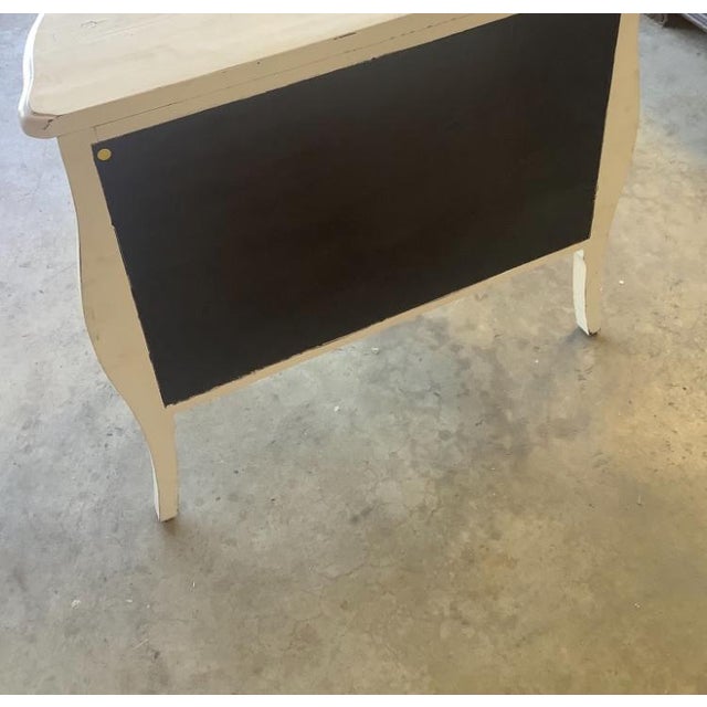 French Provincial Vintage French Provincial Louis XV Style Painted Bombé Two-Drawer Chest For Sale - Image 3 of 3