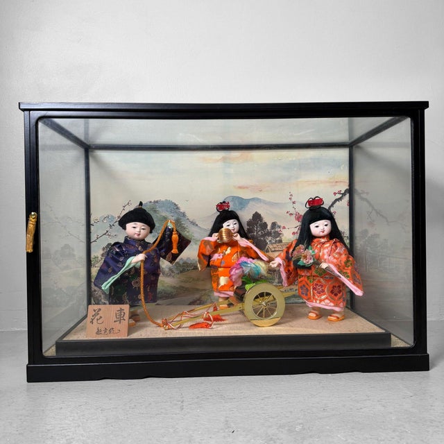 Japanese Ichimatsu Hanaguruma Flower Cart Doll Display, 1970s For Sale - Image 14 of 14