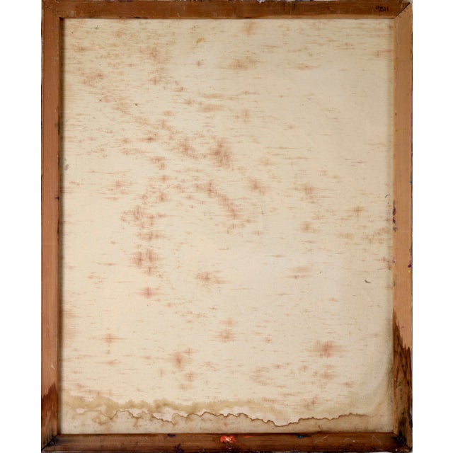 Heavily Textured Abstract Expressionist Composition in Oil on Canvas by Harald Dry Schmidt For Sale - Image 9 of 9