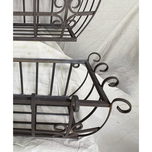 Metal Late 20th Century Set of Four Wrought Iron Window Boxes For Sale - Image 7 of 12