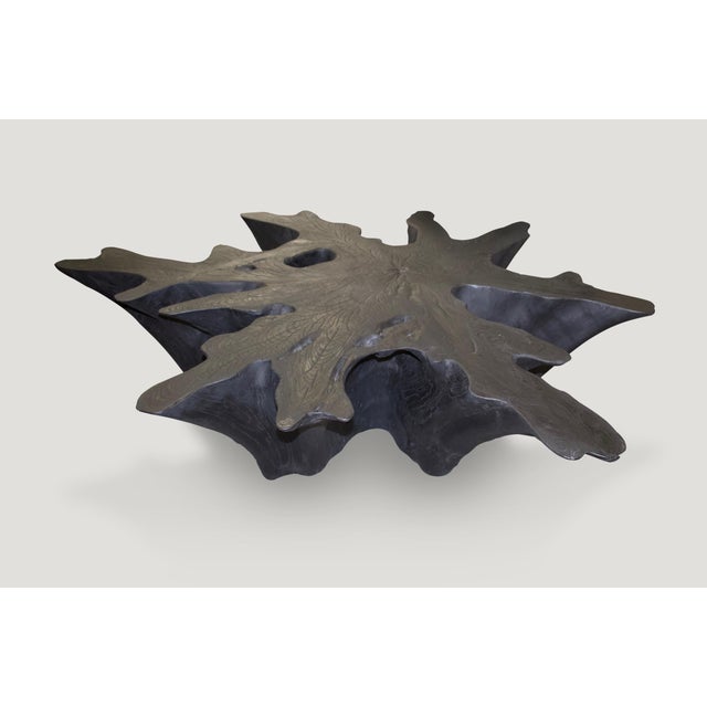 Andrianna Shamaris Organic Charred Teak Wood Coffee Table For Sale - Image 4 of 18