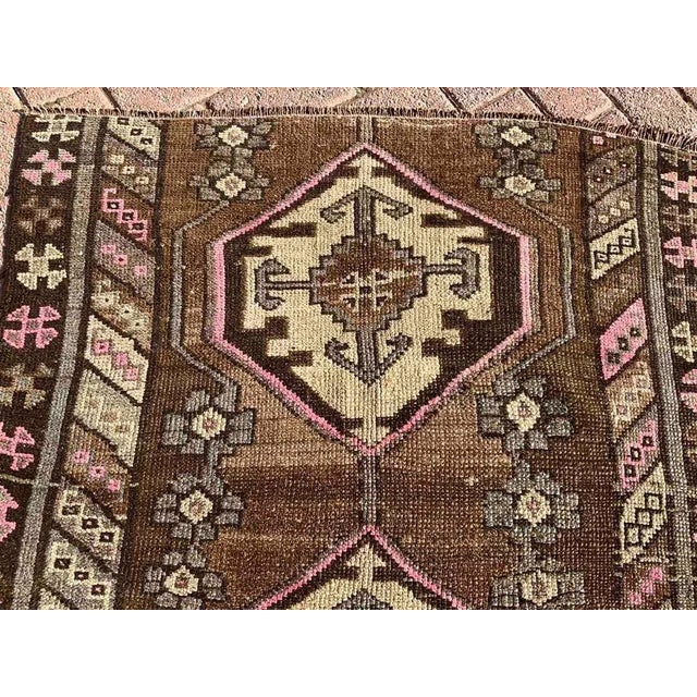 Brown Vintage Hand Made Area Rug - 37.5" X 58" For Sale - Image 8 of 10