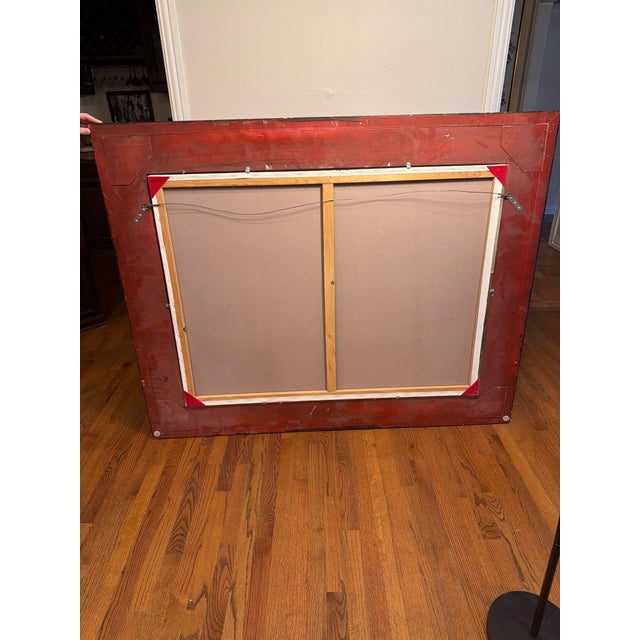 An oil painting by M. Picot portrays a gathering of ladies and gentlemen in elegant ballgowns, arranged in a refined...