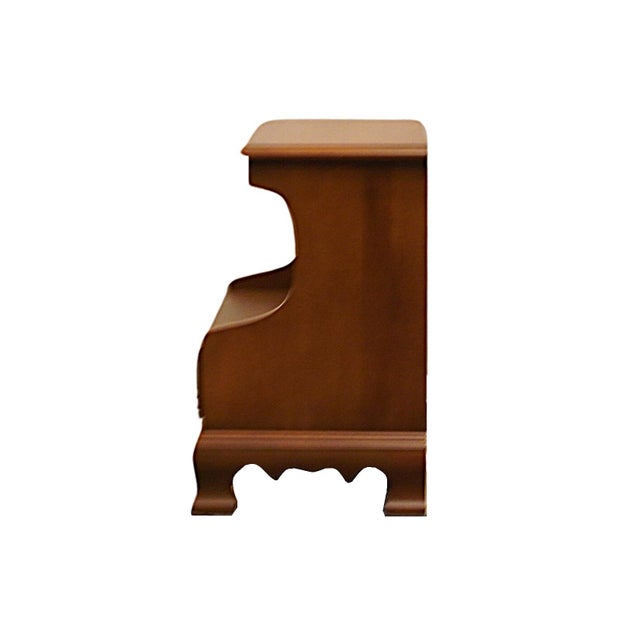 High End Vintage Solid Maple Colonial Early American 20″ Open Cabinet Nightstand For Sale - Image 10 of 12