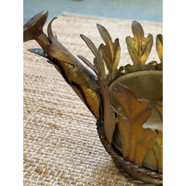 Vintage Italian Tole Watering Can Cachepot For Sale - Image 9 of 10