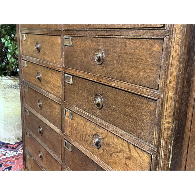 Early 20th Century Oak and Fir Notarys Cabinet with 18 Drawers For Sale - Image 17 of 18