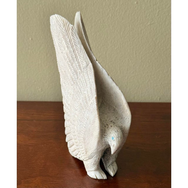 Bone Vintage Zuni Carved Antler Eagle For Sale - Image 7 of 9