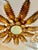 Gold Spanish Solar Crown Sunburst Light with Gilt Gold Finish, 1950 For Sale - Image 8 of 11