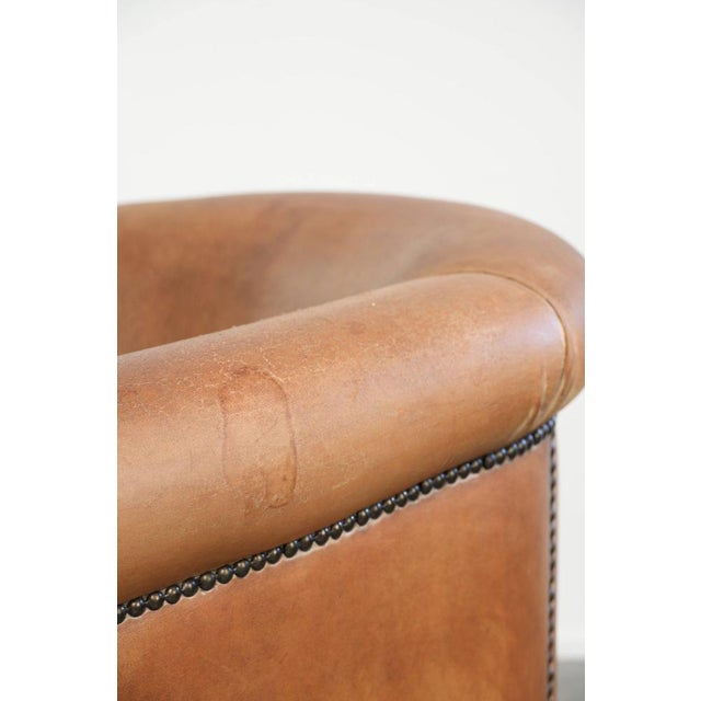 Vintage Sheepskin Club Armchair For Sale - Image 9 of 15