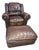 1990s Perfectly Worn Set Leather Library Club Chair and Matching Ottoman For Sale