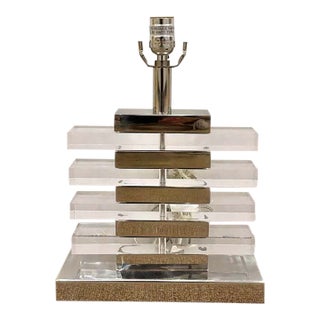 Claro Modern Lamp Acrylic / Nickel For Sale
