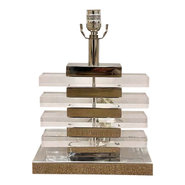 Claro Modern Lamp Acrylic / Nickel For Sale