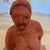 Terracotta-Style Figural Sculpture Mid-Century Modern Style Abstract Seated Female Figure – Terracotta on Wood Base For Sale - Image 11 of 12
