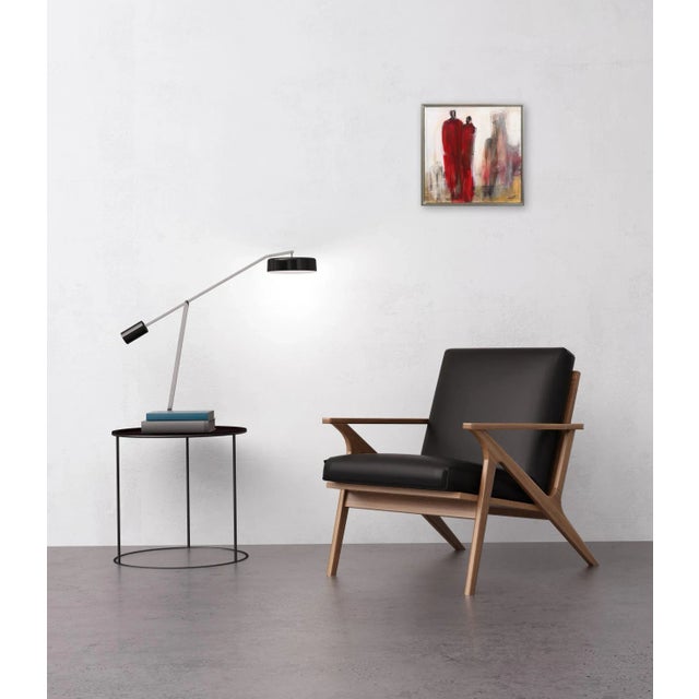 Wood Original Red Figurative Abstract Silver Framed Artwork "6349" by Edith Konrad For Sale - Image 7 of 8