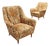 Vintage Armchairs in Fabric and Wood, Italy, 1950s For Sale