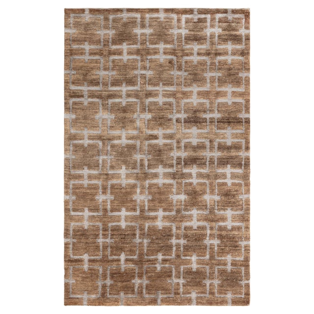 Contemporary Harvin Design Rug – Handmade Hemp & Silk by Doris Leslie Blau For Sale