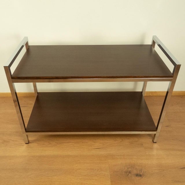 Mahogany & Chrome Stained Shelf, 1960s For Sale - Image 9 of 9