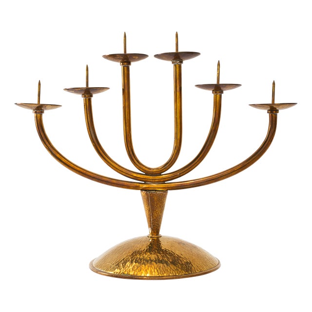 Vintage Brass Candleholder, 1950s For Sale