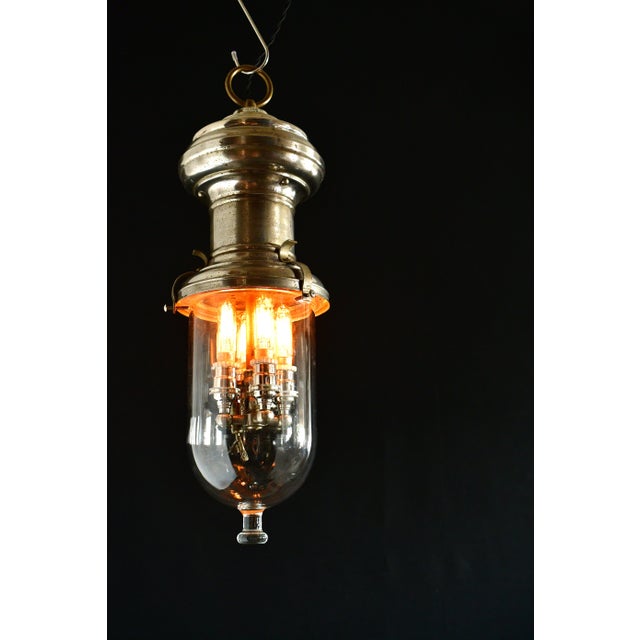 19th Century Gas Pendant With Pyrex Cloche For Sale - Image 11 of 11