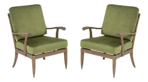 French Mid-Century Cerused Oak Armchairs/ Lounge Chairs - a Pair