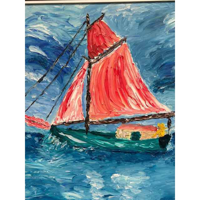 U. Ekshard, Sailboat on the Water, 1971, Oil on Panel, Framed For Sale - Image 13 of 18