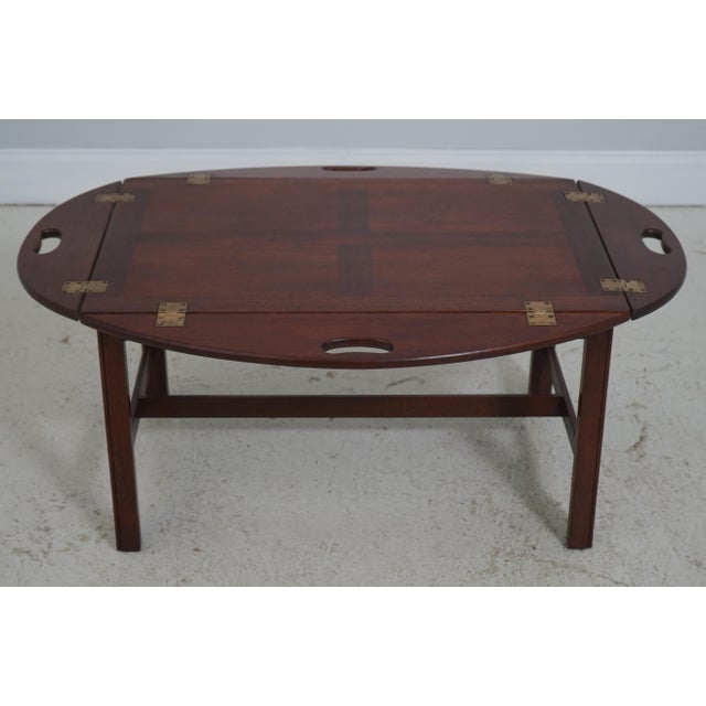 Chippendale Vintage Mahogany Butler’s Tray Coffee Cocktail Table For Sale - Image 3 of 16