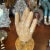 Brown 1930s Hand-Painted School Study Plaster Hand on a Faux Marble Painted Wood Base For Sale - Image 8 of 11