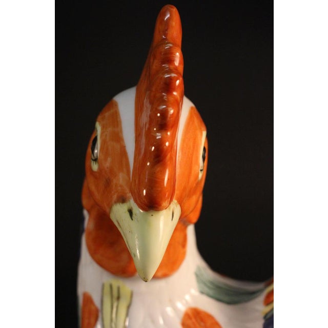 Large Antique Porcelain Rooster For Sale - Image 6 of 18