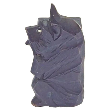 Vintage Black Forest Wood Terrier Pencil Holder For Sale