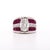 Gia 4.43 Carat Oval G/I1 Diamond & Cabochon Ruby Platinum Vintage Ring, Size 8 For Sale In Miami - Image 6 of 10