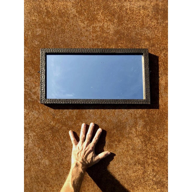 Vintage Art Deco Bauhaus Wall Mirror in Wrought Iron, 1930 For Sale - Image 4 of 12