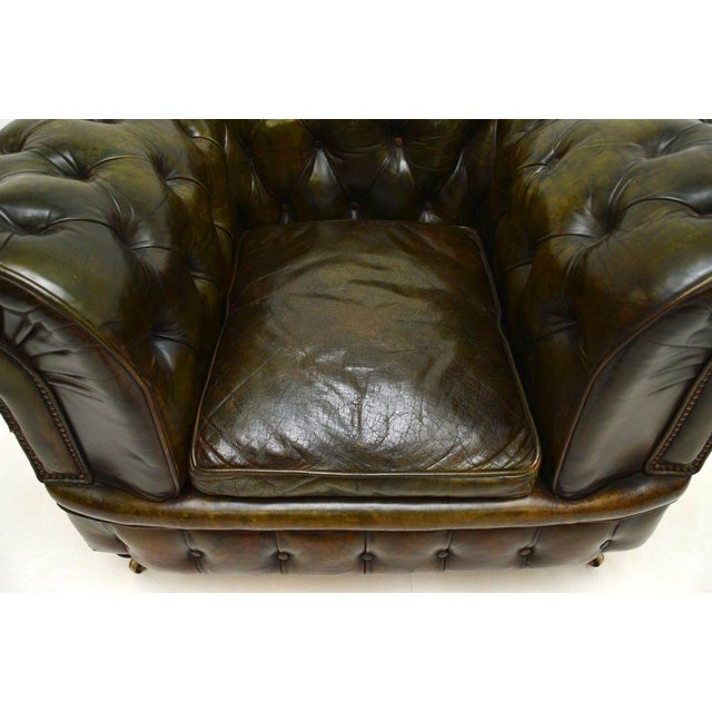 Antique Victorian Chesterfield Chair in Leather, 1880s For Sale - Image 12 of 13