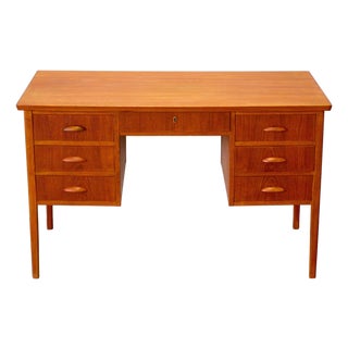 1950s Danish Teak Writing Desk For Sale