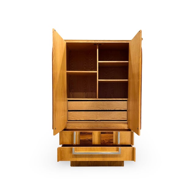 Tobago Furniture Two Piece Brutalist Mid Century Modern Armoire C. 1970s For Sale In New York - Image 6 of 8
