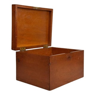 Antique Primitive Traditional Mahogany Storage Box For Sale