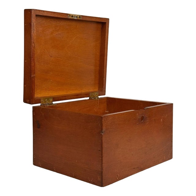 Antique Primitive Traditional Mahogany Storage Box For Sale