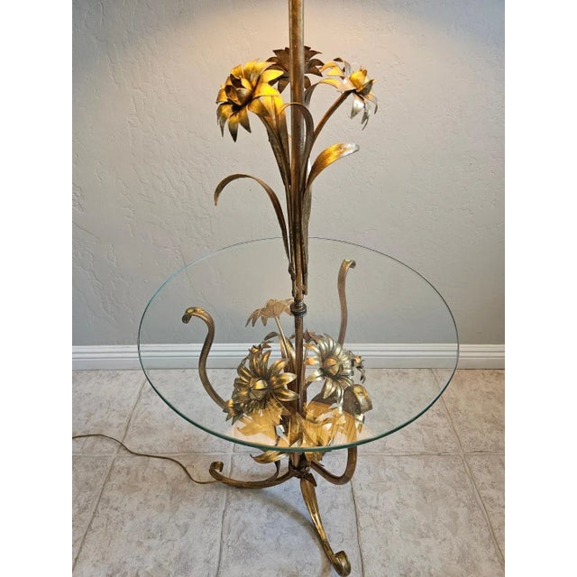 Gold 1960s Mid Century Hollywood Regency Gold Gild Floor Lamp For Sale - Image 8 of 18