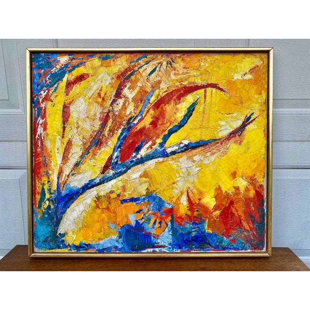 Abstract 1970s Original Fauvist Abstract Impasto Painting, Framed For Sale - Image 3 of 12