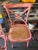 French Country Distressed-Painted Hard-Wood Dining Table With Four Cross-Backed Chairs Featuring Natural Hand-Woven Seats For Sale - Image 3 of 6