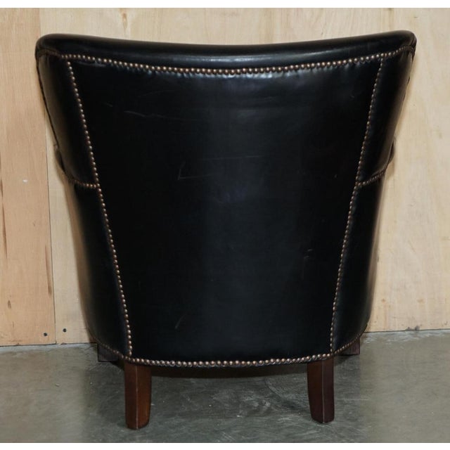 Little Professor Armchairs in Black Leather and Kilim Upholstery by Andrew Martin for Halo, Set of 2 For Sale - Image 11 of 18