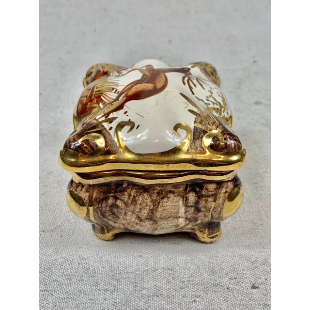 Vintage Belgian Ceramic Deer Box For Sale In New Orleans - Image 6 of 13
