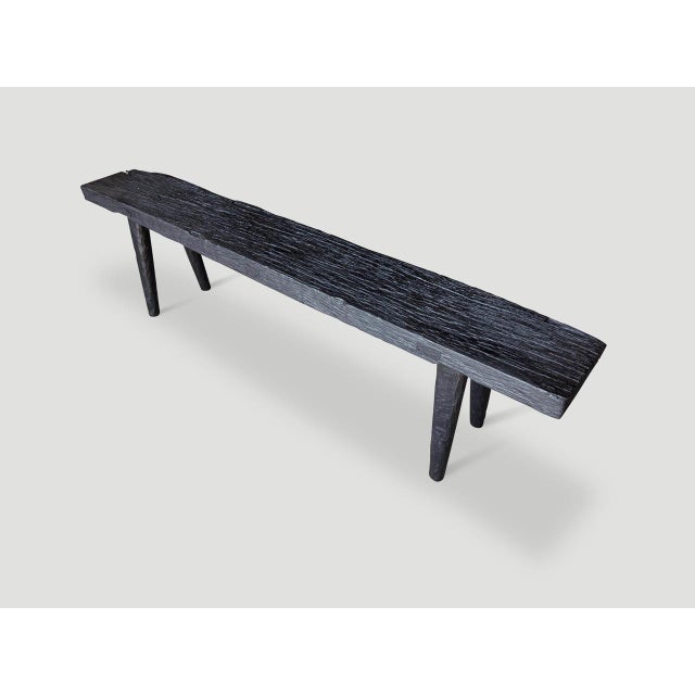 2010s Andrianna Shamaris Minimalist Charred Bench For Sale - Image 5 of 6