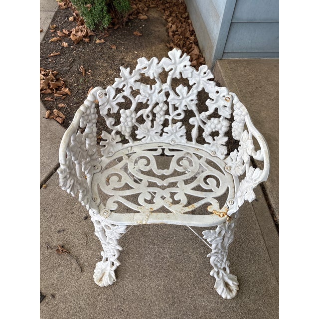 Late 19th Century White Cast Iron Grapevine Garden Set, 4 Pieces For Sale - Image 6 of 13
