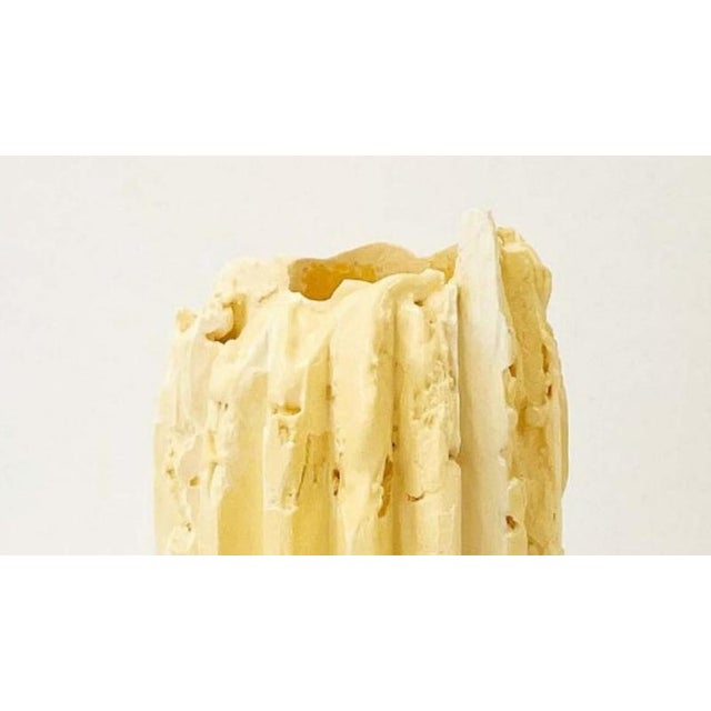 Contemporary Rib 16X Thin Pale Orange Cornice Vase by Lenny Stopp For Sale - Image 3 of 6