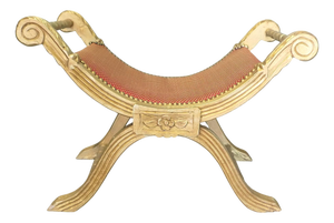 Antique Empire Style Gilt X Frame Stool, 1800s