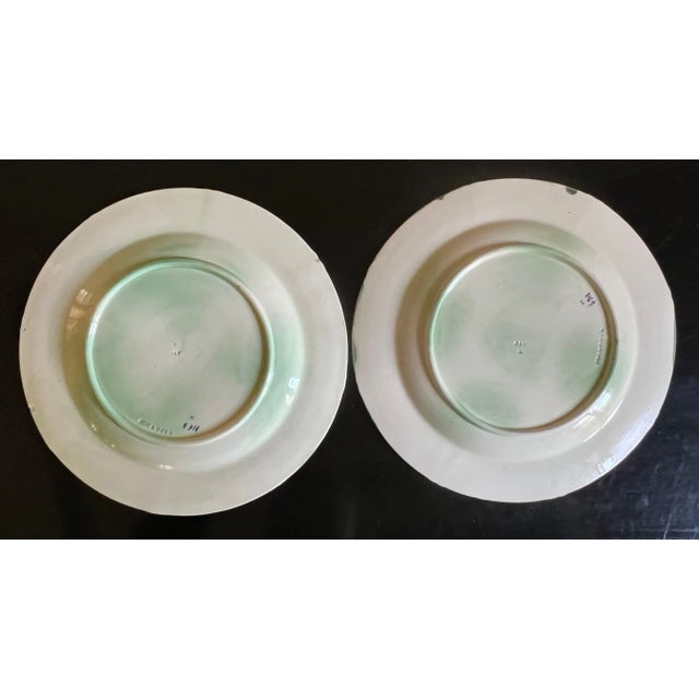 19th Century Wedgwood Majolica Plate With Basketweave Rim For Sale - Image 11 of 11