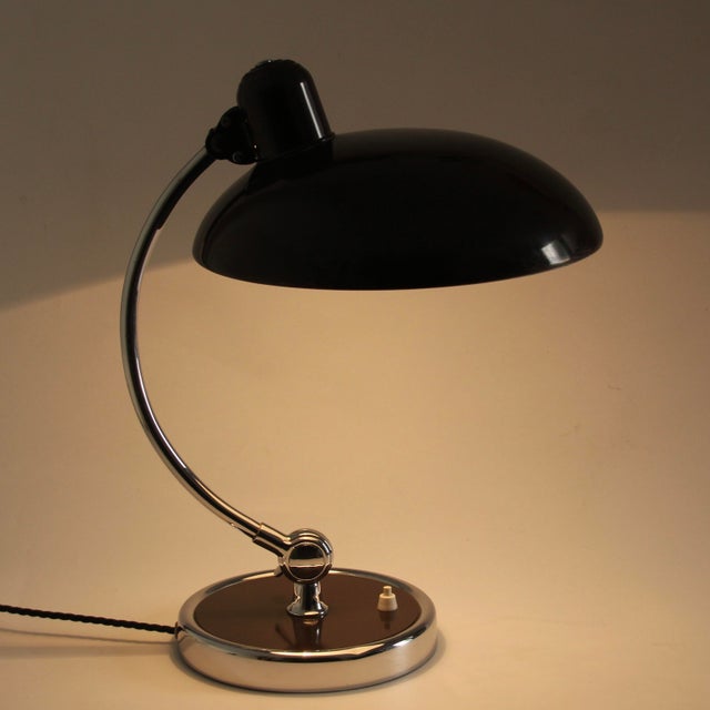 Metal German Bauhaus Model 6631 Brown Metal Desk Lamp by Christian Dell for Kaiser Idell, 1950s For Sale - Image 7 of 13