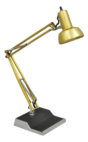 Vintage Mid Century Modern Small Brass Architects Drafting Desk Lamp by Electrix