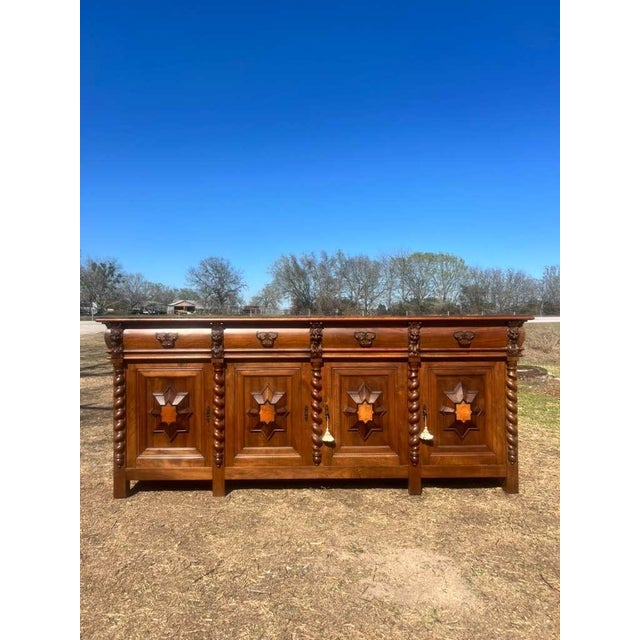 19th Century French Renaissance Solid Walnut Sideboard / Buffet For Sale - Image 18 of 18