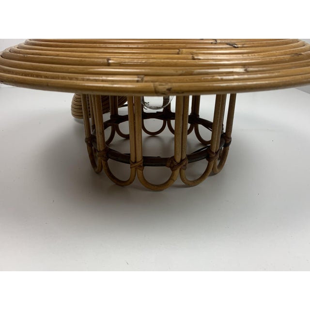 Mid-Century Pencil Reed Rattan Bamboo Pendant Hanging Lamp, Italy, 1970s For Sale - Image 13 of 16